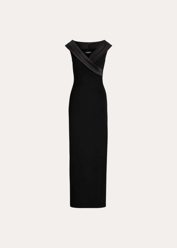 Vestido De Noche Ralph Lauren Mujer Negros - Crepe Off-the-Shoulder - RMAVH4631